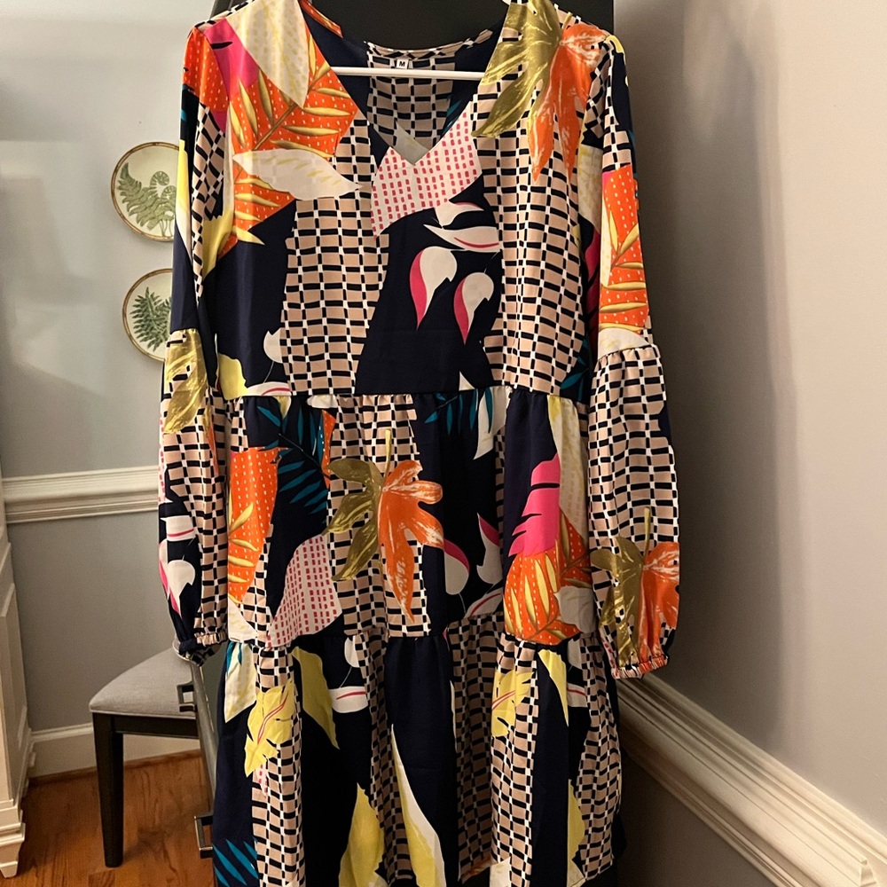 Multicolor Geometric Mini Dress